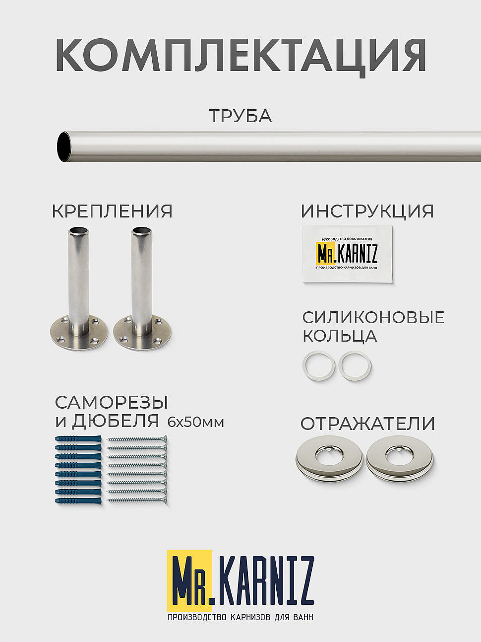 Карниз для ванной Угловой Радиусный Дуга 125х125 Усиленный 20 мм фото 9