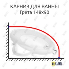 Карниз для ванны BellSan Грета 148x90 Усиленный 20 мм MrKARNIZ