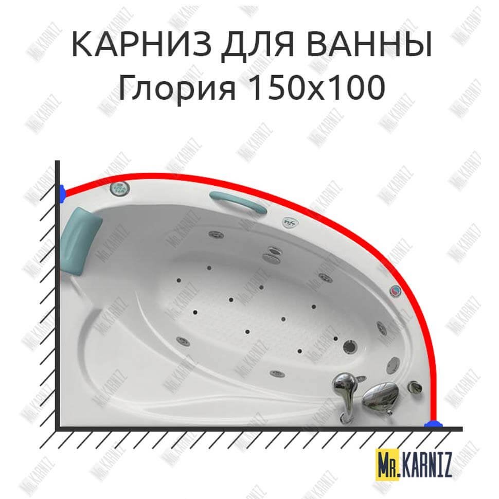 Карниз для ванны Bellrado Глория 150х100 Усиленный 20 мм MrKARNIZ Карниз для ванны Bellrado Глория 150х100 Усиленный 20 мм MrKARNIZ