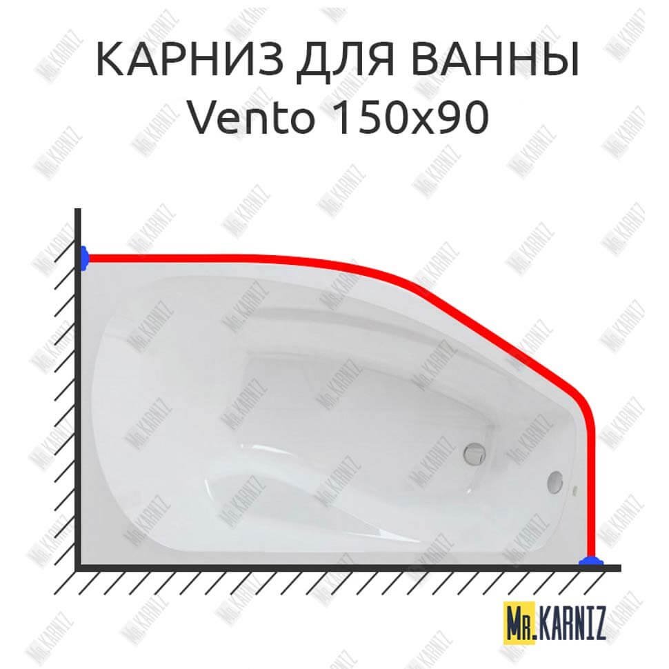 Карниз для ванны Polla Vento 150х90 Усиленный 20 мм MrKARNIZ