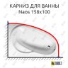 Карниз для ванны Alpen Naos 158х100 Усиленный 20 мм MrKARNIZ фото 1